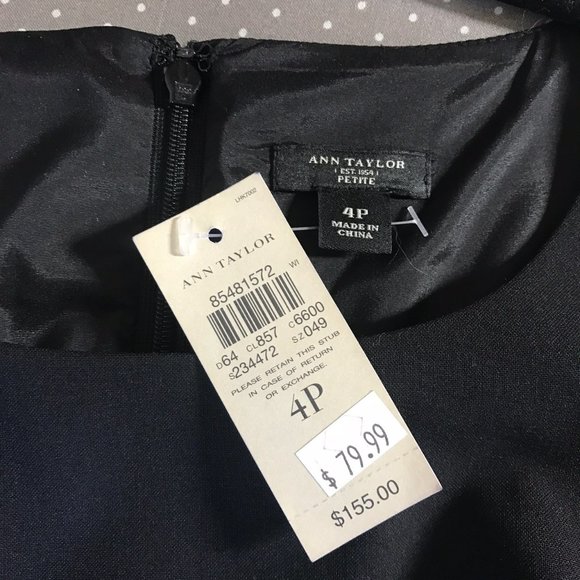 ANN TAYLOR 4P NWT Black Tailored Sheath/Virgin Wool - Picture 6 of 7